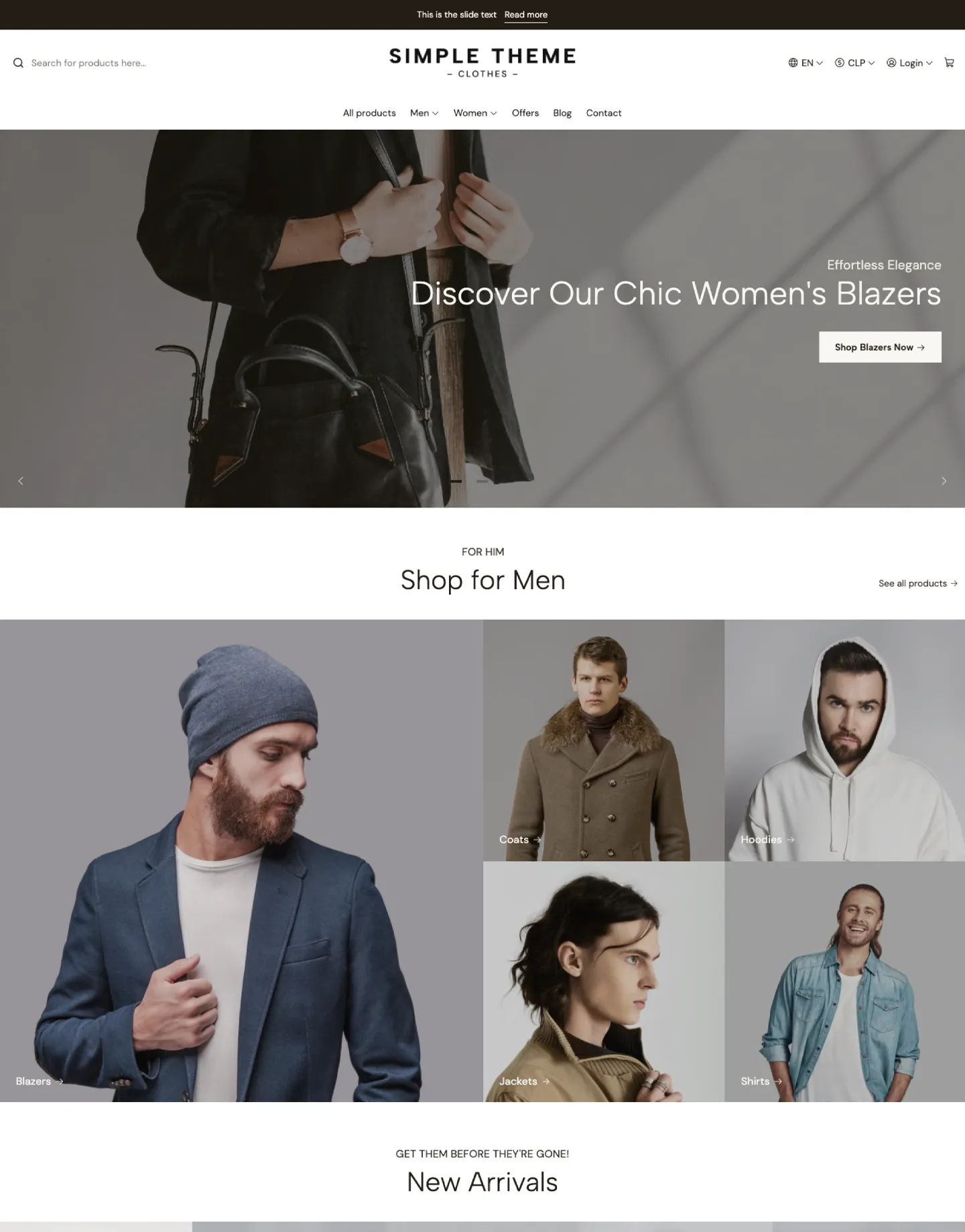 Simple fashion store generated with Jumpseller AI